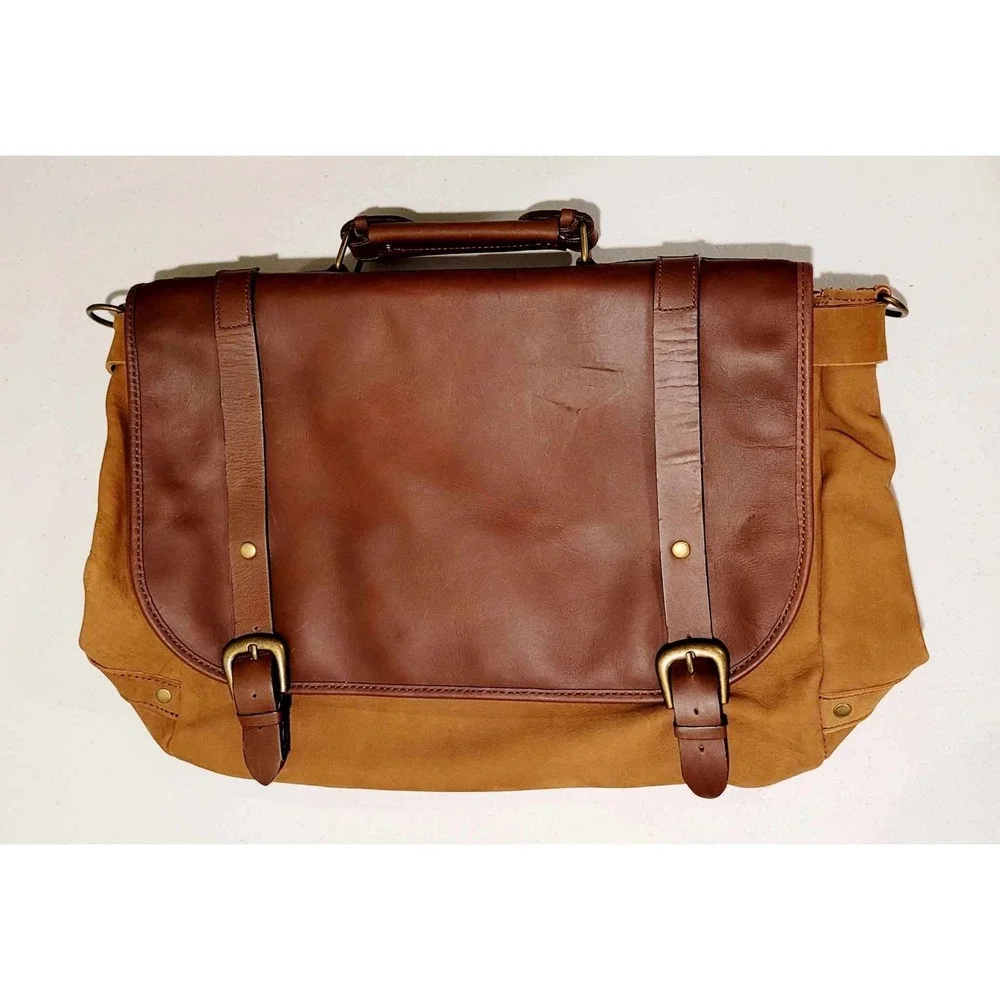*RESCUE ANIMAL FUNDRAISER*Genuine Leather Messenger Bag Brown Suede Satchel